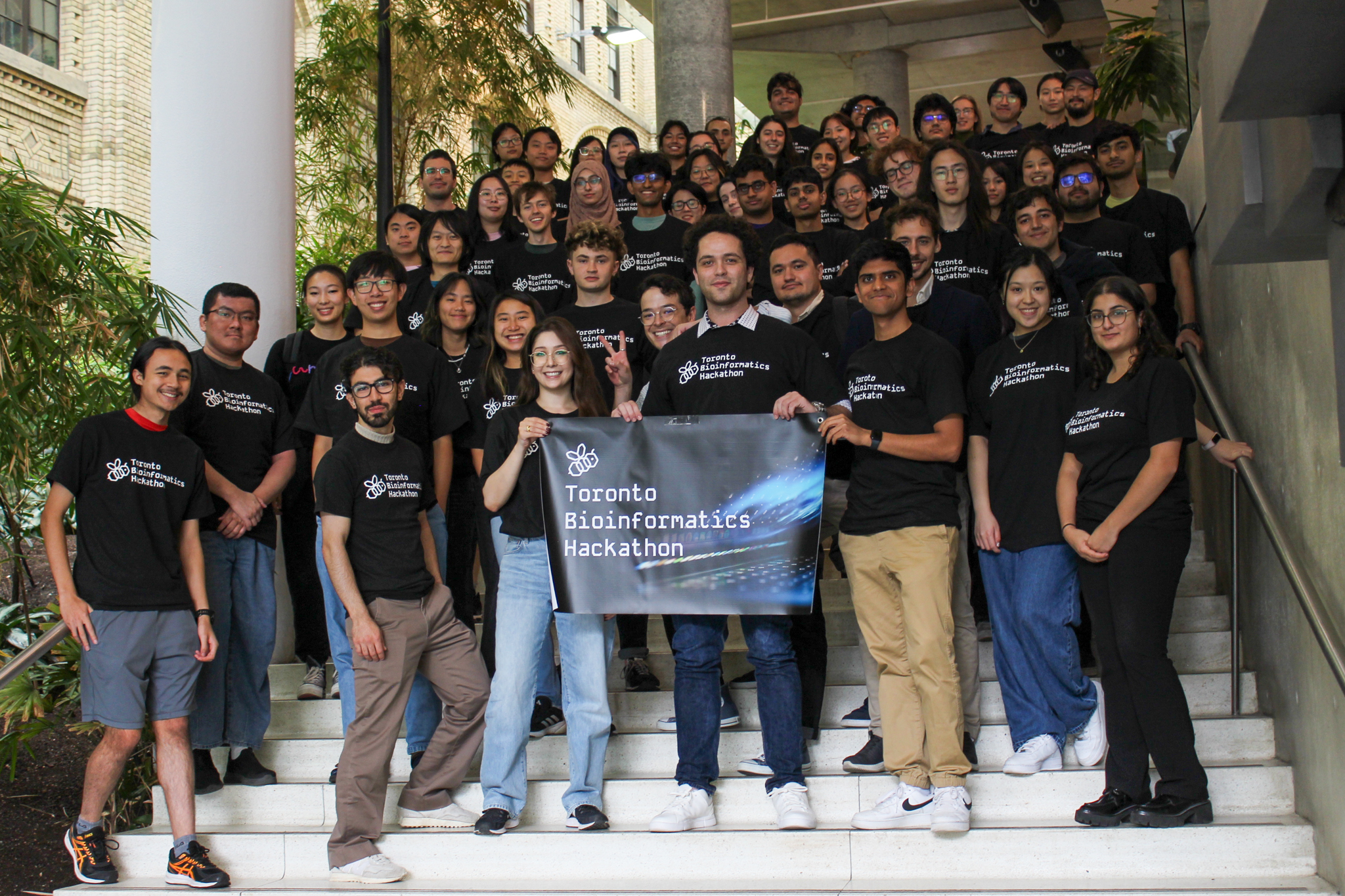 Group photo of 2024 hackathon participants, organizers, and judges